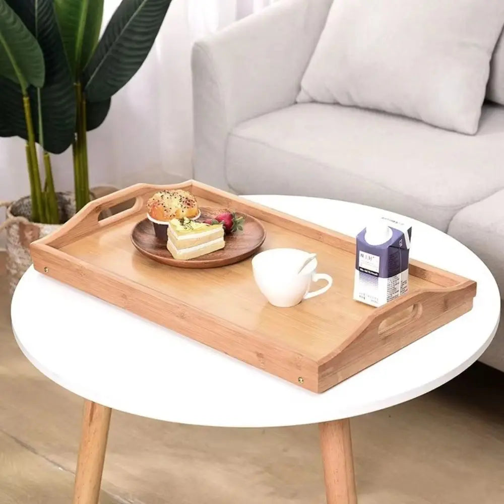 Bamboo Folding Table – Portable Laptop Desk & Breakfast Tray