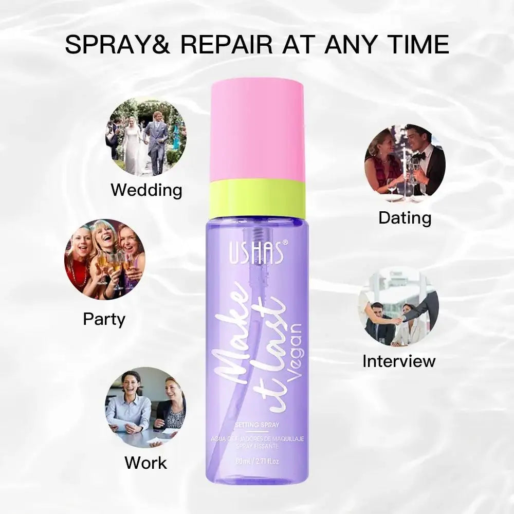 USHAS 80ml Oil Control Setting Spray – Waterproof Makeup Fixer