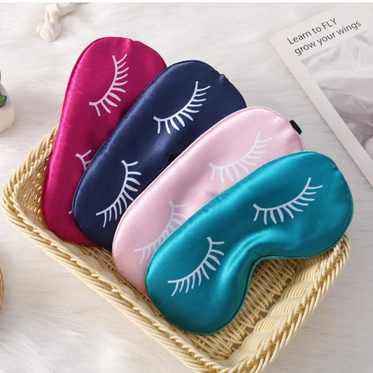 Cartoon Eyelash Silk Sleep Mask – Light Blocking Eye Cover Sleep Eye Mask Peaceful Pleasures Health and Wellness