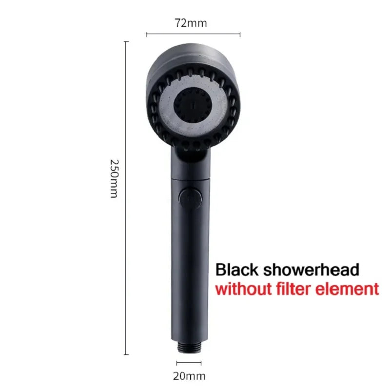 3-Mode High Pressure Filter Shower Head with Massage Brush