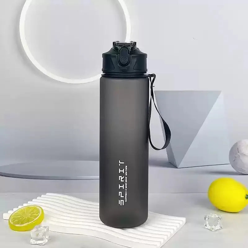 750ml Frosted BPA-Free Sports Water Bottle with Carry Rope