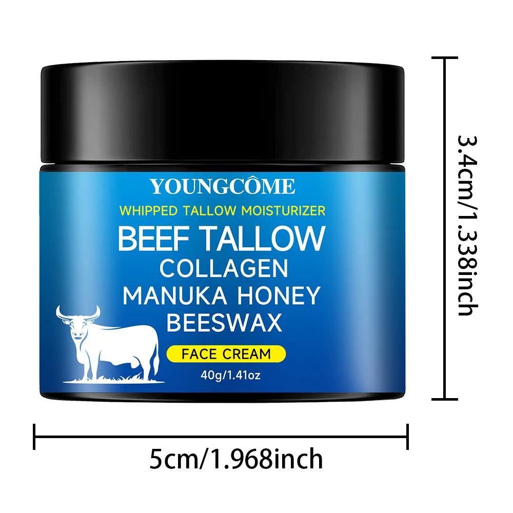 Tallow face cream raw Honayolive oil Anti Aging Face Cream Wrinkle Remover Collagenr Smooth Wrinkle Moisturizing Firming Peaceful Pleasures Health and Wellness 40G