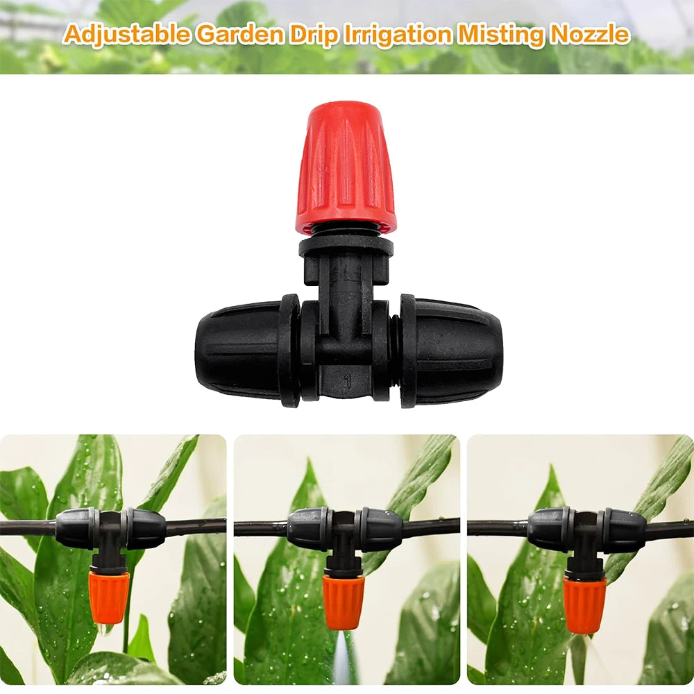 10M-30M Mist Irrigation Kits Plant Watering System, 1/4" Drip Tubing Hose and Two-Ways Connector, Locking Misters,Garden Peaceful Pleasures Health and Wellness