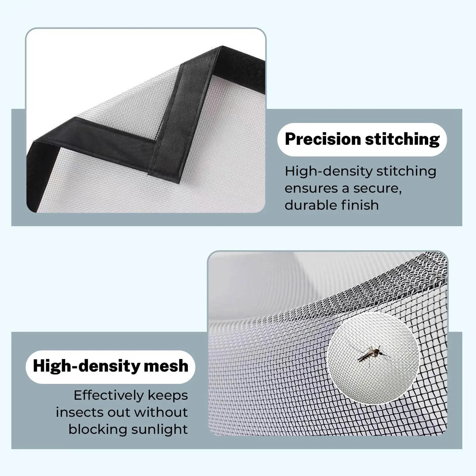 Self Adhesive Zipper Window Screen Gnat Proof Insect Net Door Window Mesh for Home Apartment Bedroom Kitchen Garage Office Dorm Peaceful Pleasures Health and Wellness