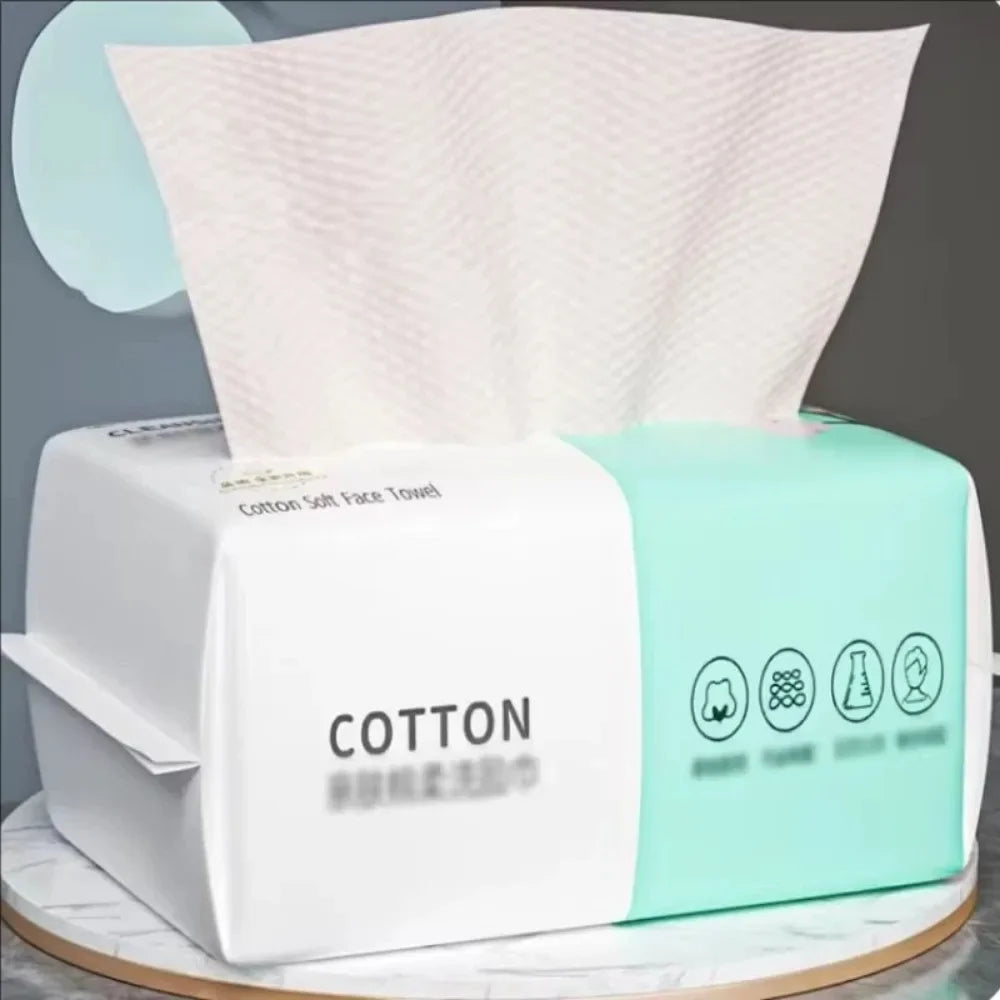 100-Count Disposable Cotton Face Towels | Makeup Remover Wipes