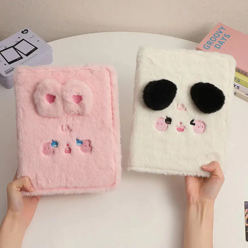 Cute Plush A5 Binder Collect Book Cover Stars Photo Cards Collect Book Storage Album Hardcover Notebook Stationery Supplies Peaceful Pleasures Health and Wellness