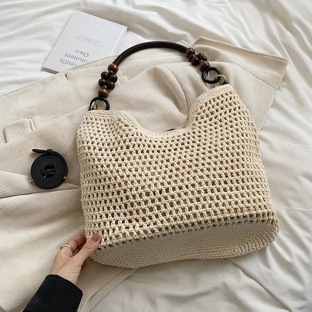 Mesh Woven Beach Crossbody Bag | Adjustable Strap, S & L Peaceful Pleasures Health and Wellness