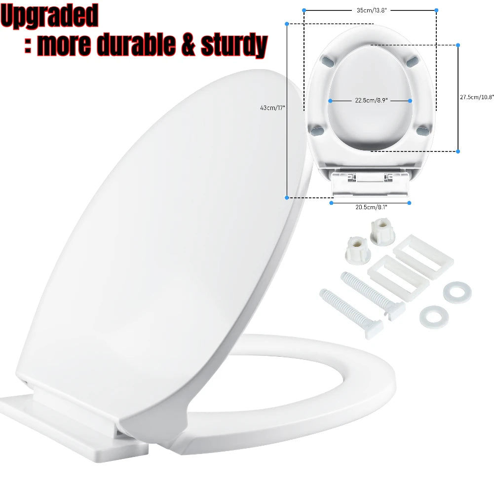 O-Shaped Toilet Seat Slow Close Quiet Lid Thickened Durable for Both Adults Children Universal Bathroom Accessories Peaceful Pleasures Health and Wellness Upgrade O shape