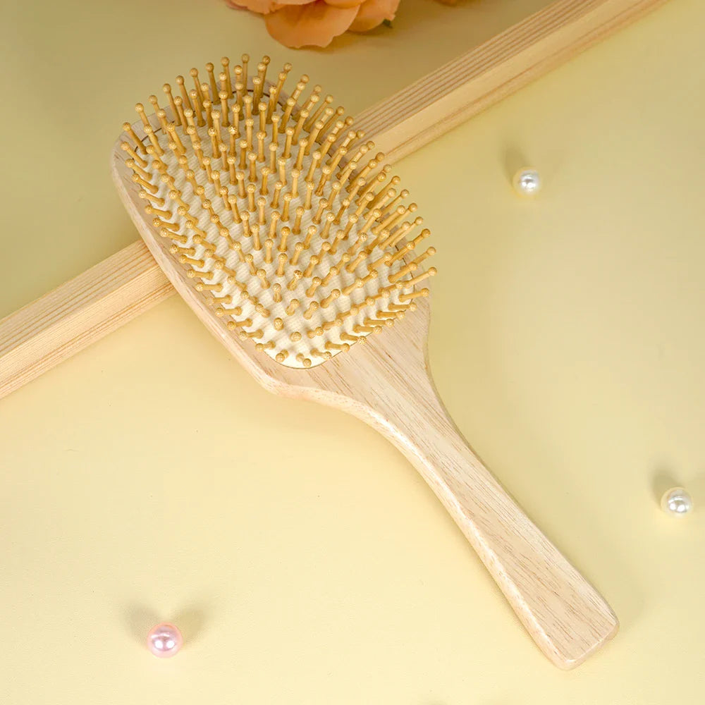 Bamboo Air Cushion Paddle Comb – Scalp Massage & Detangler