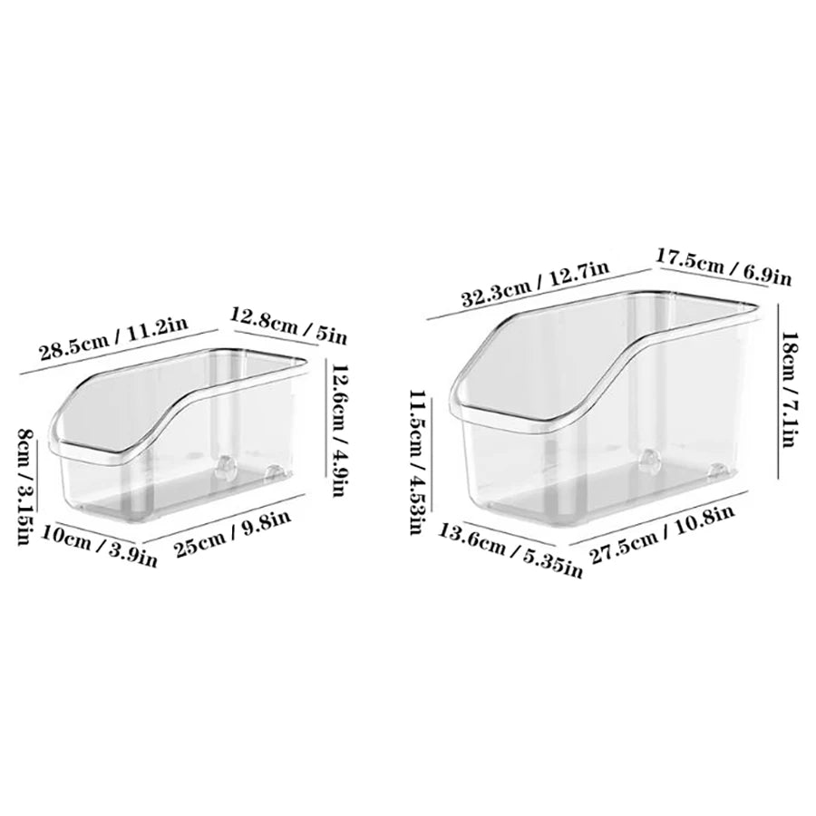 Pull-Out Cabinet Organizer Bin with Rolling Wheels – Clear Under-Sink Storage Basket