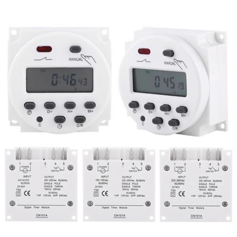 12V 16A Programmable Digital LCD Timer Switch – 16 On/Off