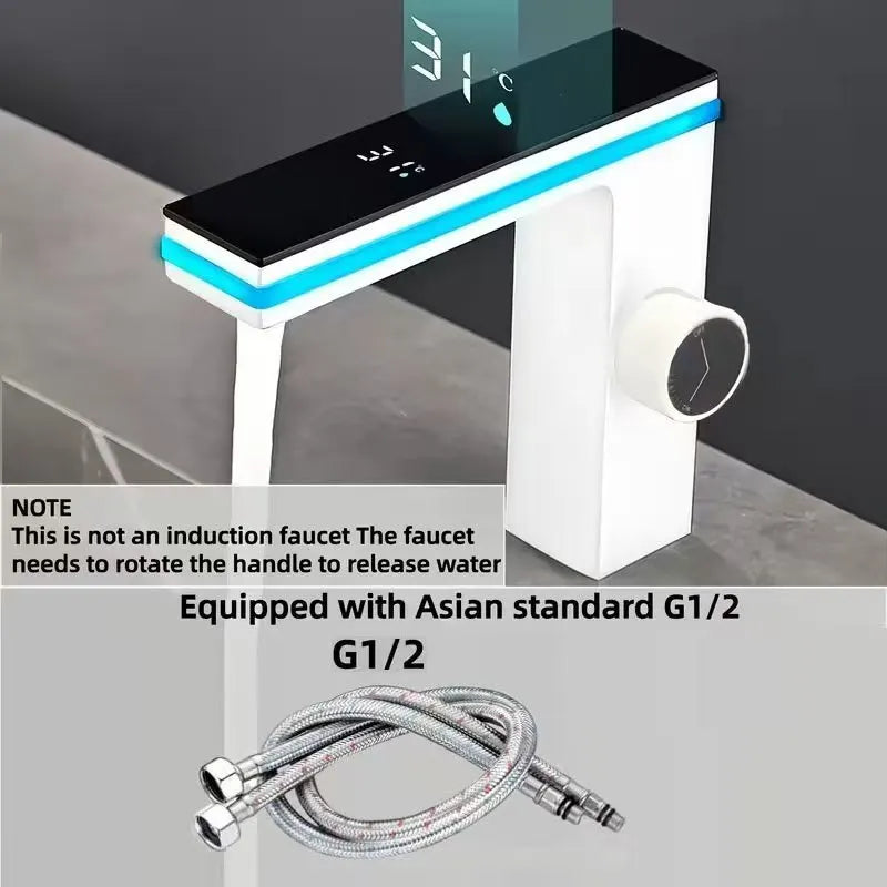 Bathroom Faucet with Temperature Display | No Battery