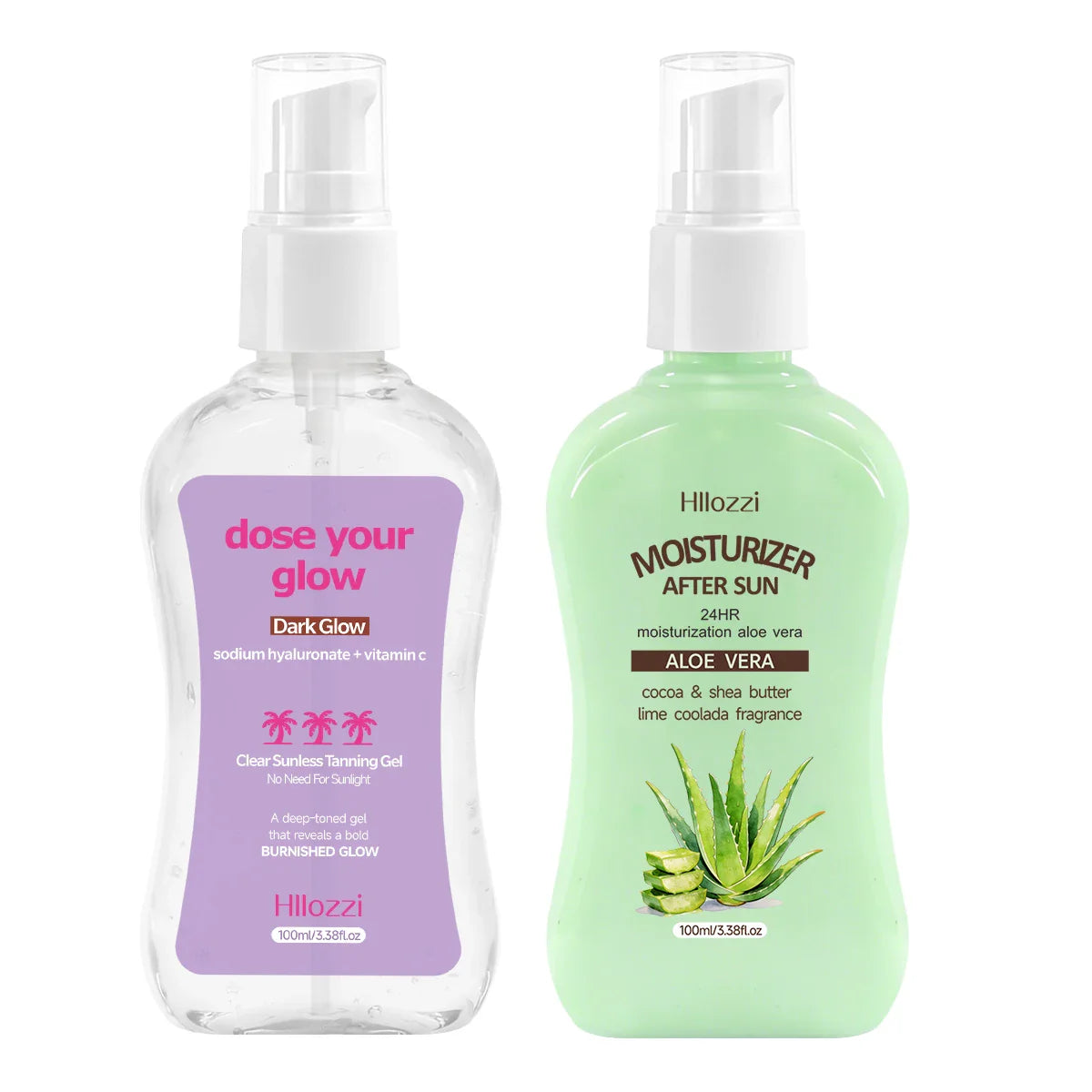 Clear Sunless Tanning Gel – Dark Glow & After Sun Moisturizer