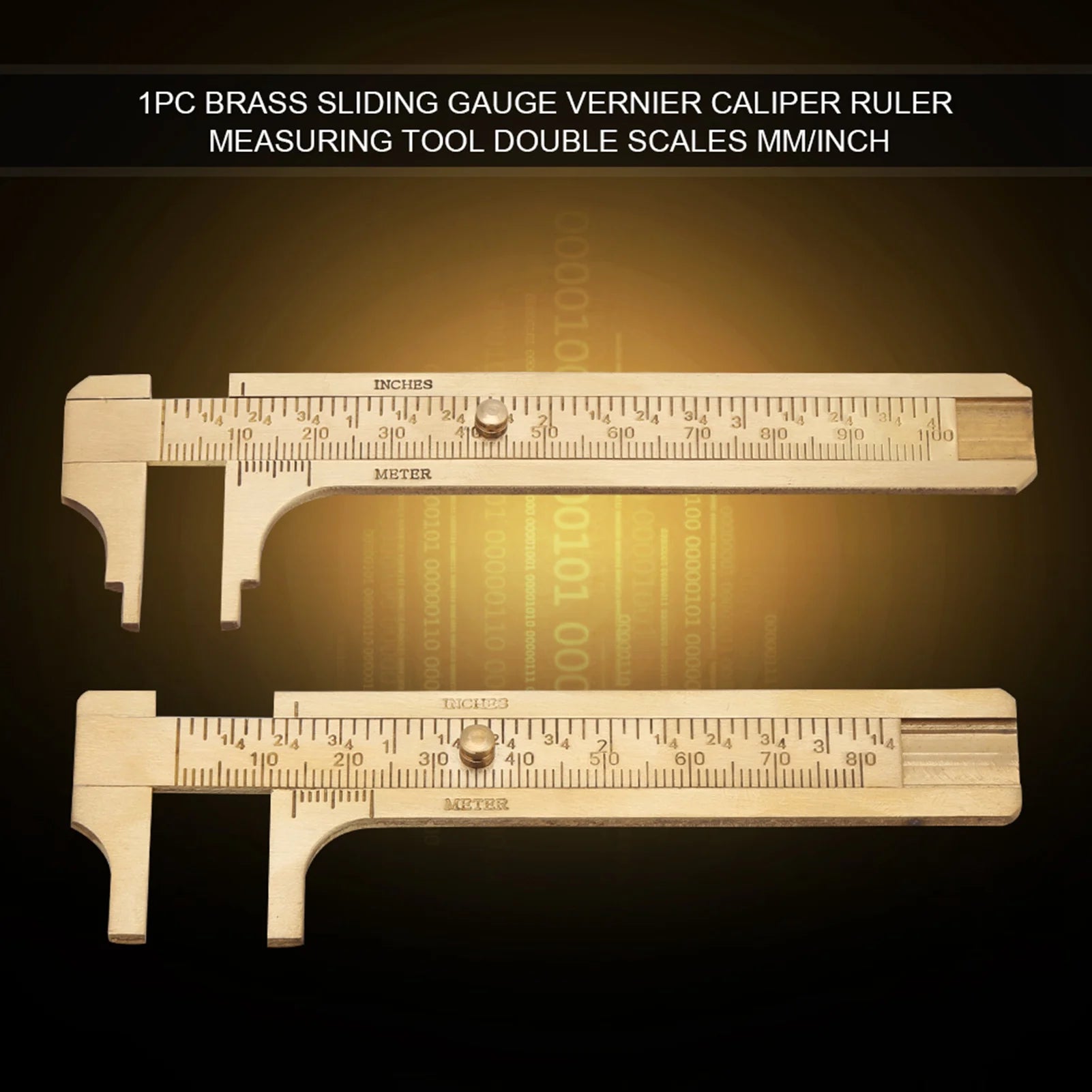 Brass Sliding Gauge Vernier Caliper Ruler Measuring Tool Double Scales mm/inch Vernier Caliper Double Scale Vernier Caliper Peaceful Pleasures Health and Wellness