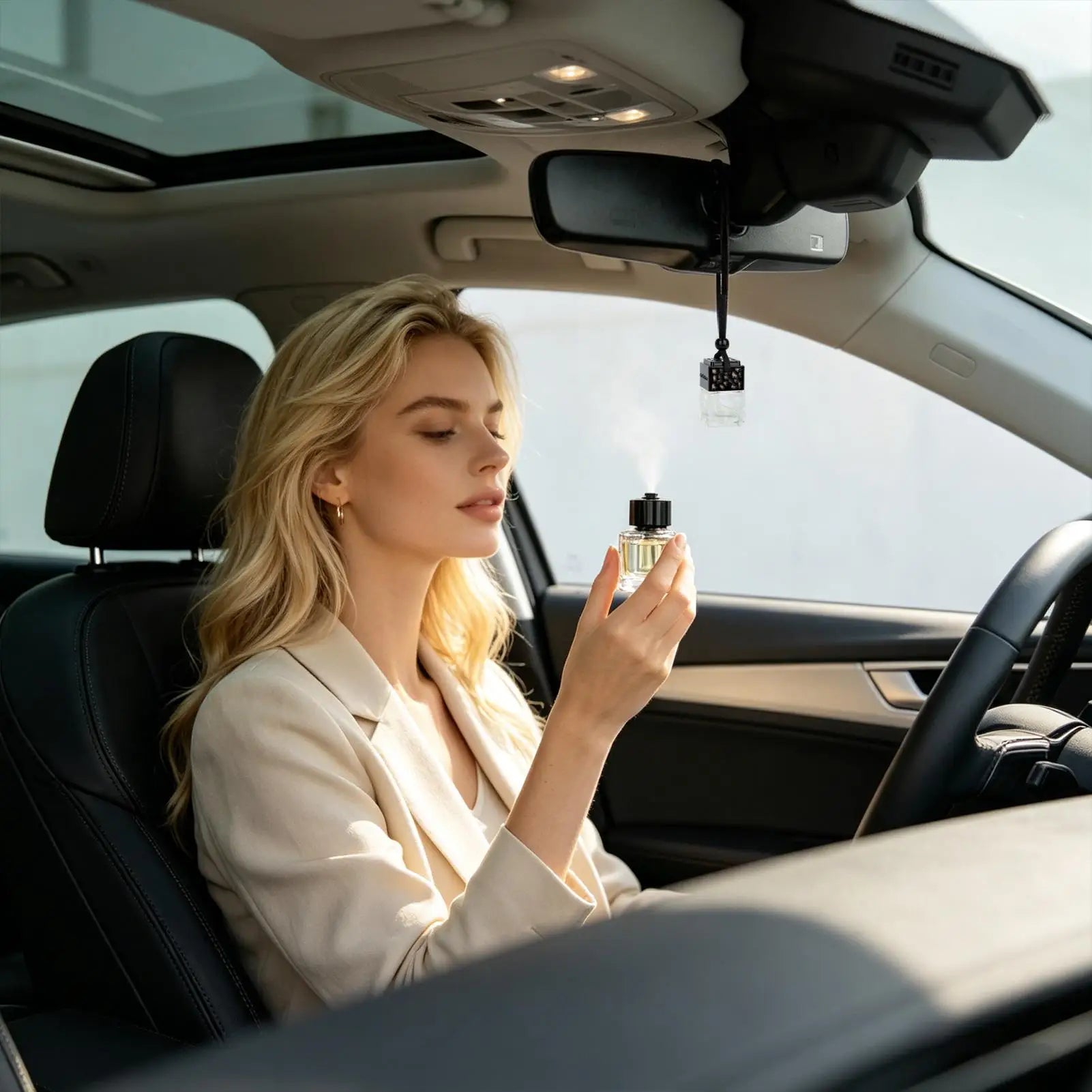 Empty Car Diffuser Bottles 8ml Hangable Scent Decoration Refillable Mini Glass Perfume Bottle For Auto Rearview Mirror Home Peaceful Pleasures Health and Wellness