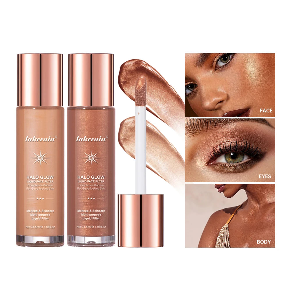 Halo Glow Liquid Filter Liquid Highlighter Face Contouring Pearlescent Makeup Brightener Bronzer Glow Body Face Contour Shimmer Peaceful Pleasures Health and Wellness