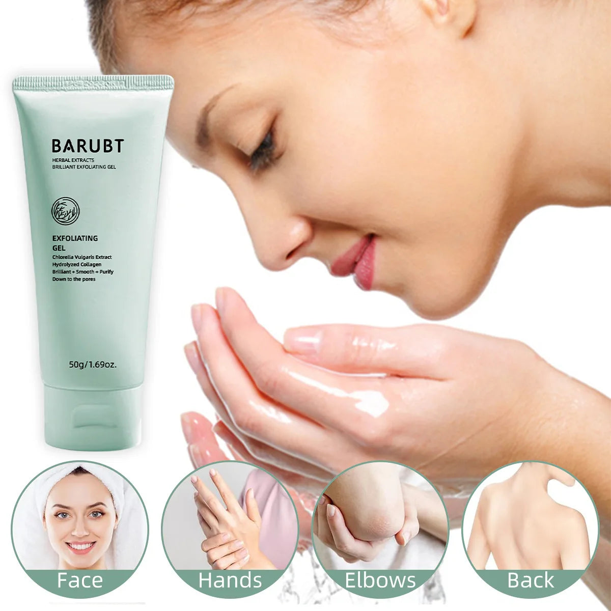 Herbal Exfoliating Gel Face Deep Cleaning Gel Gentle Skin Care Oil Control Brightening Moisturizer Repair Facial Scrub Skin Care Peaceful Pleasures Health and Wellness