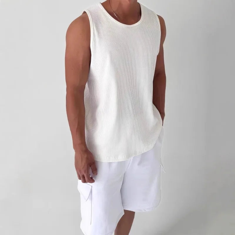 Men's Waffle Knit Tank Top | Loose Sleeveless Summer Vest