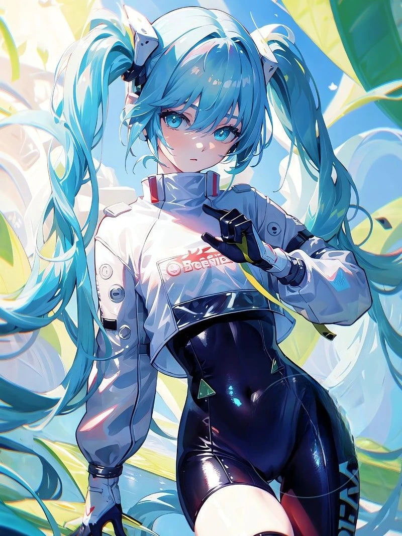 Amine H-Hatsunes-M-Miku Girls Poster Hatsune Miku art decoration Wall Art Sticker For Bar Living Room Decor Gift Peaceful Pleasures Health and Wellness