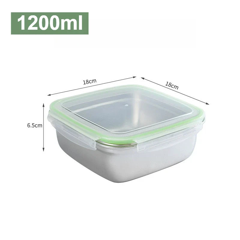 3-Piece Stainless Steel Food Containers Set 400/750/1200ml