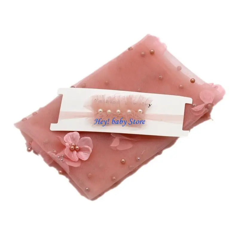 Newborn Baby Photography Props Wrap & Headband Set