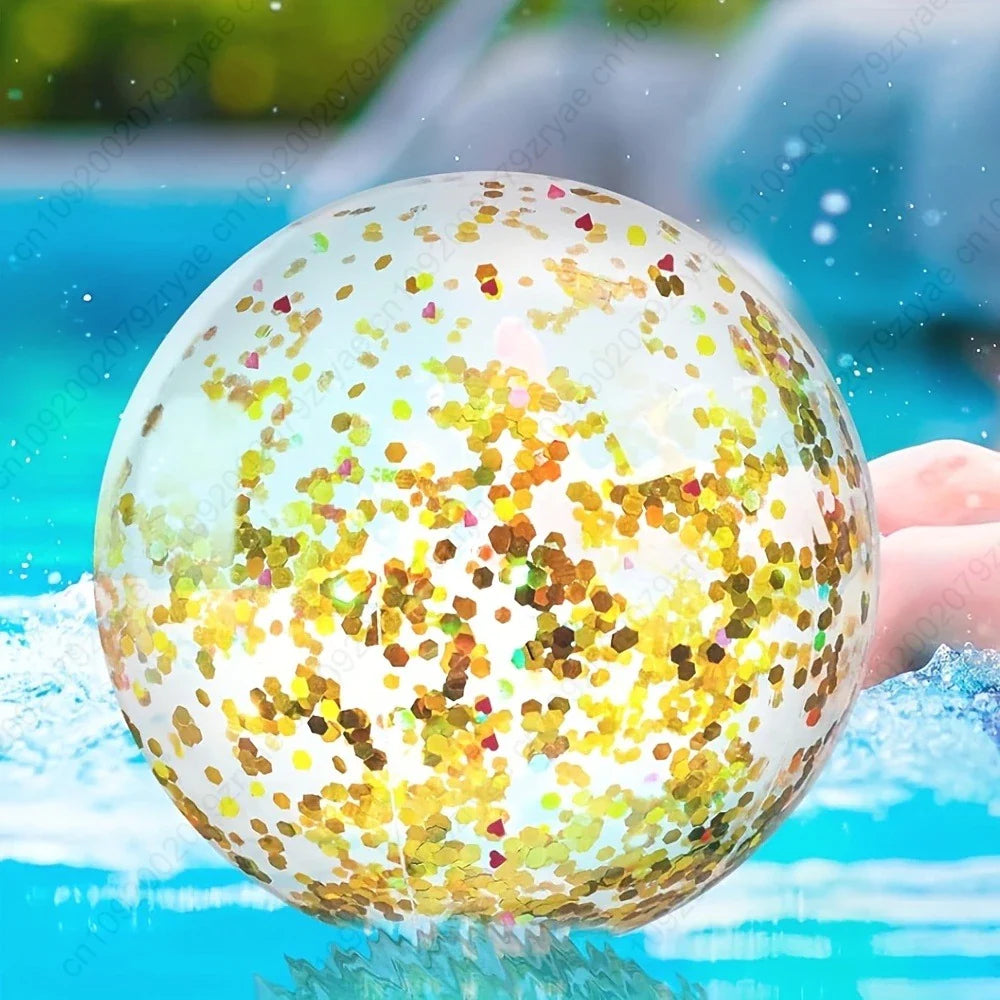 Inflatable Sequin Beach Ball – Pool Party Summer Fun Accessory
