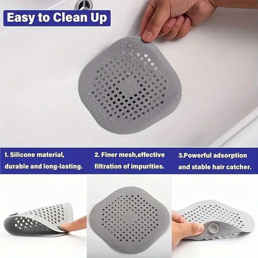 Silicone Square Shower Drain Strainer Cover 2-Pack | Anti-Clog Drain Strainer Cover Peaceful Pleasures Health and Wellness