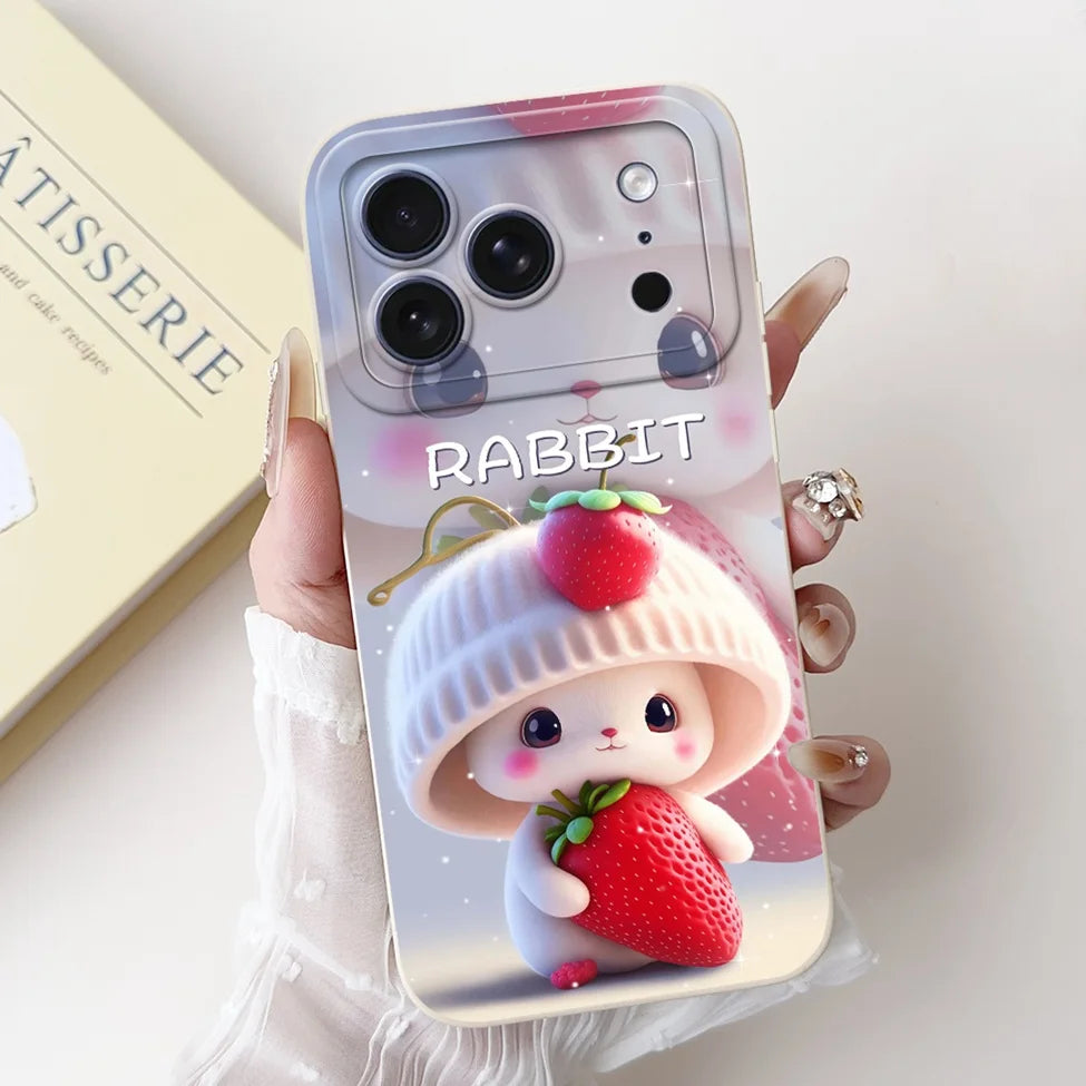iPhone 17 Pro Silicone Case | Cute Kawaii Floral Painted Cover