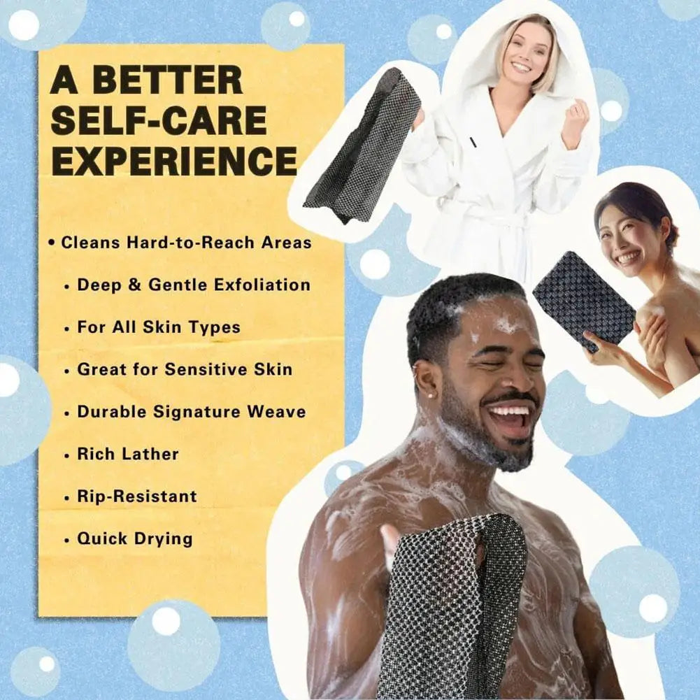 Exfoliating Towel, Exfoliating Shower Towel,Extra Long Washcloth for Men Women,Exfoliating Body Scrubber for Cleaning Spa Peaceful Pleasures Health and Wellness