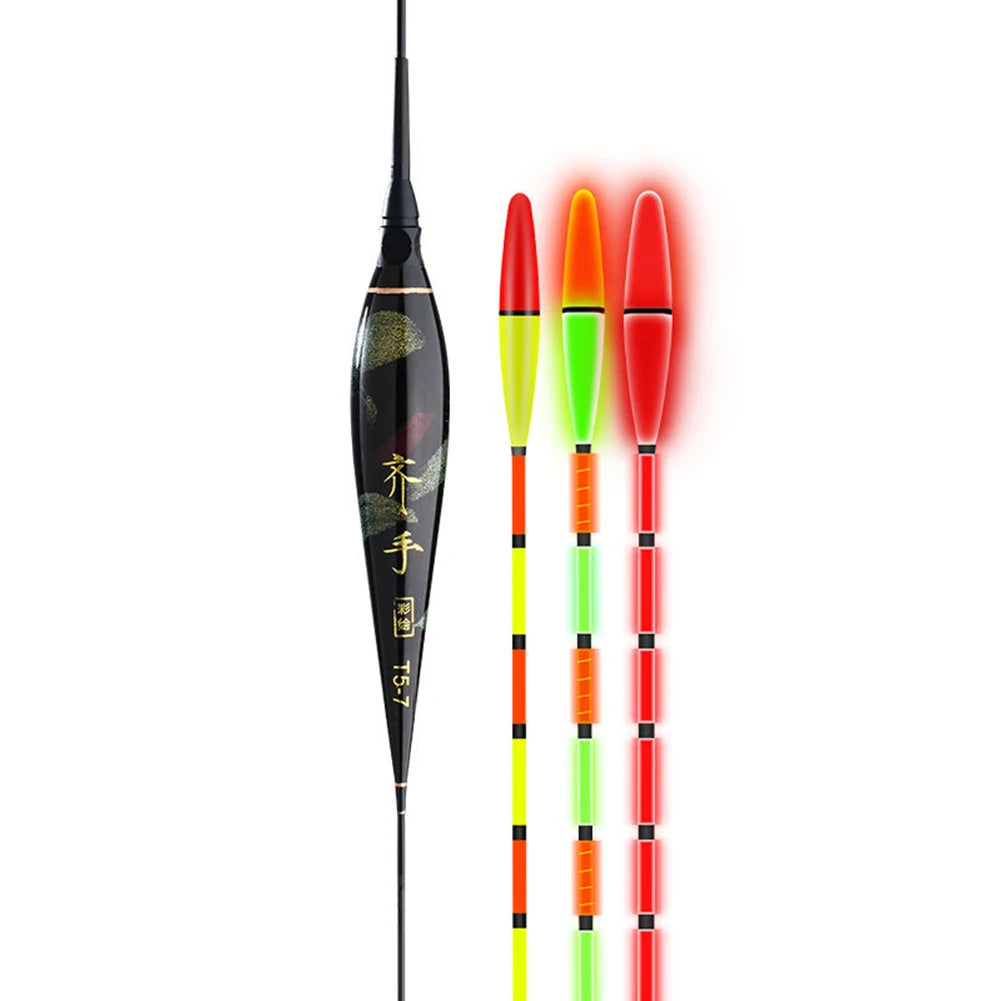 Fish Bite Reminder Thickened Eye-catching Luminous Fishing Floats Bite Hook Color Changing Sensitivity Night Accessories Tackle Peaceful Pleasures Health and Wellness Model T5-07