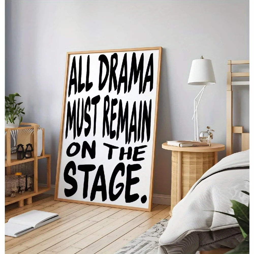 Theater Lover Quote Canvas Wall Art | Black Modern Poster