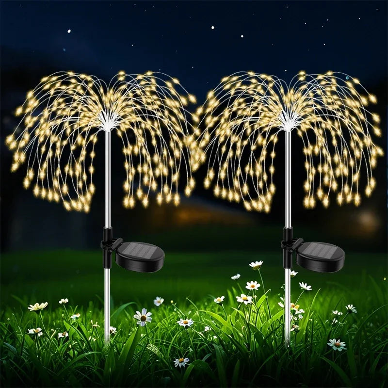 Solar Firework Pathway Lights – Waterproof LED Garden Stakes