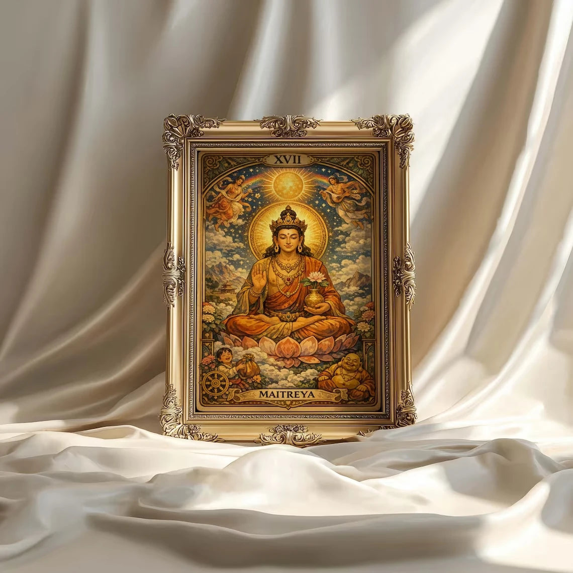 Modern Maitreya Spiritual Canvas Wall Art Print | Home Decor
