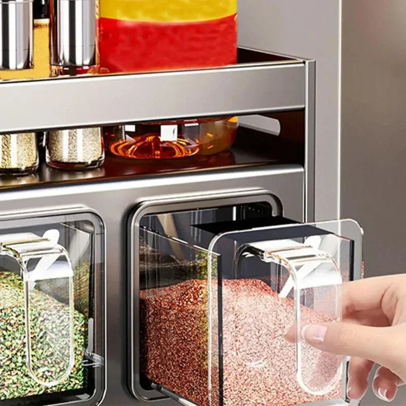 Wall Mounted Stainless Steel Spice Rack | No-Drill Kitchen Organizer
