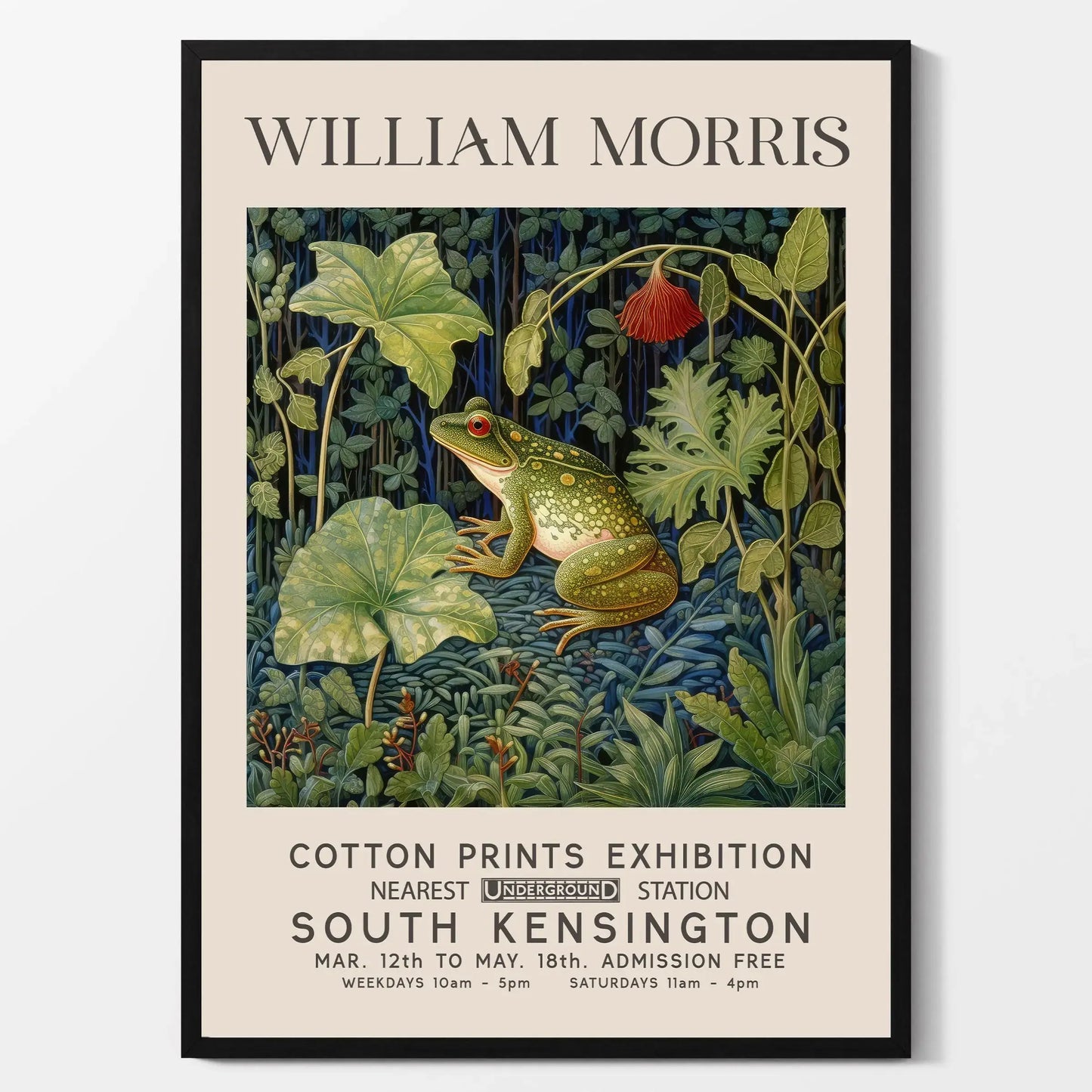 William Morris Canvas Wall Art – Fox Owl Peacock Botanical Print