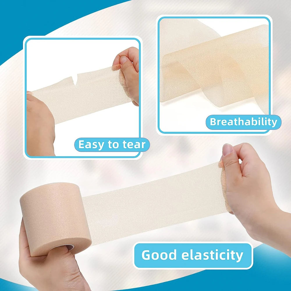 4-Rolls Athletic Pre Bandage Wrap Tape, Foam Underwrap Athletic Tape, Sport Pre wrap Athletic Tape for Hair Ankle Wrists Knees Peaceful Pleasures Health and Wellness