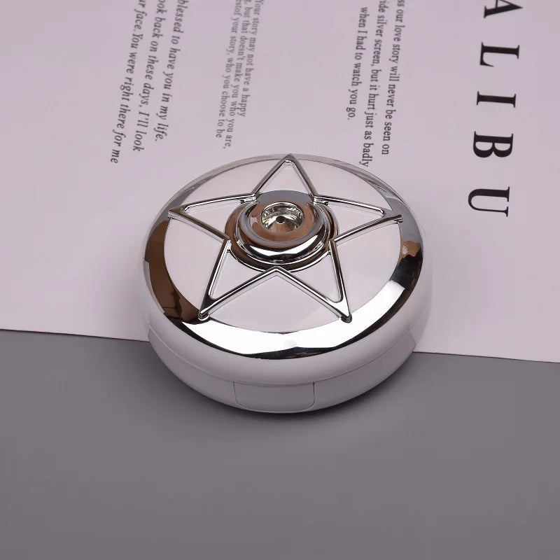 New Contact Lens Box Contact Lens Companion Box Care Box Star Diamond Series Storage Practical Portable Contact Lens Storage Box Peaceful Pleasures Health and Wellness Silver