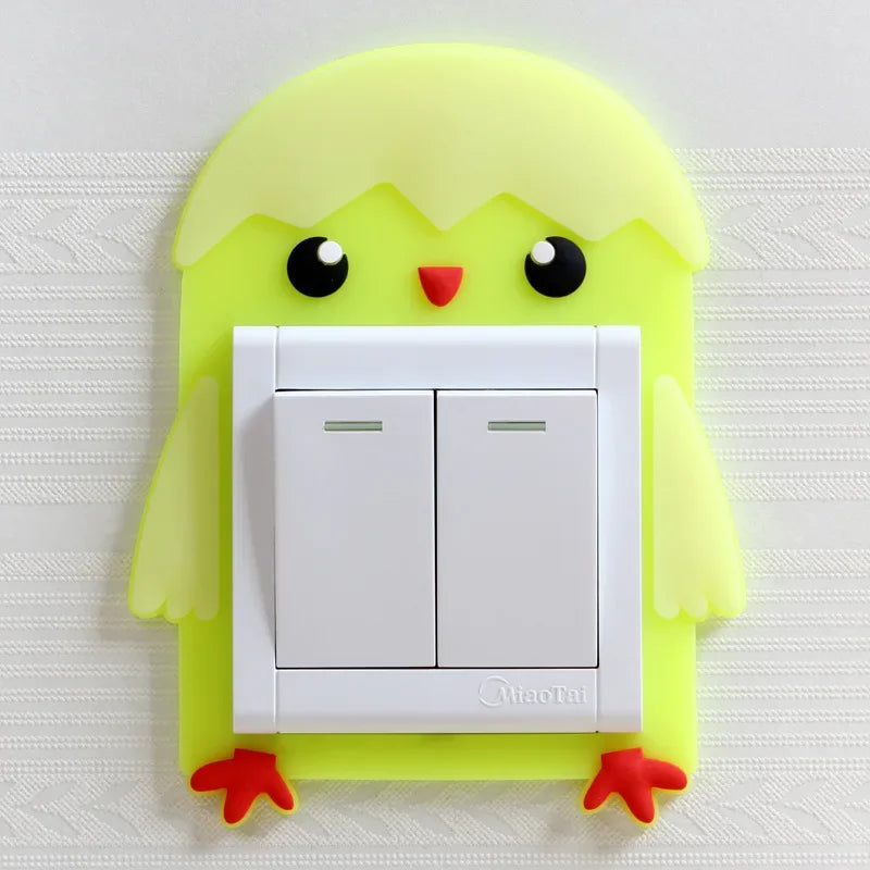 1pcs Children Bedroom Switch Stickers Home Decoration Luminous Silicone Switch Covers Kawaii Cartoon Animals Switch 3D Stickers Peaceful Pleasures Health and Wellness type3