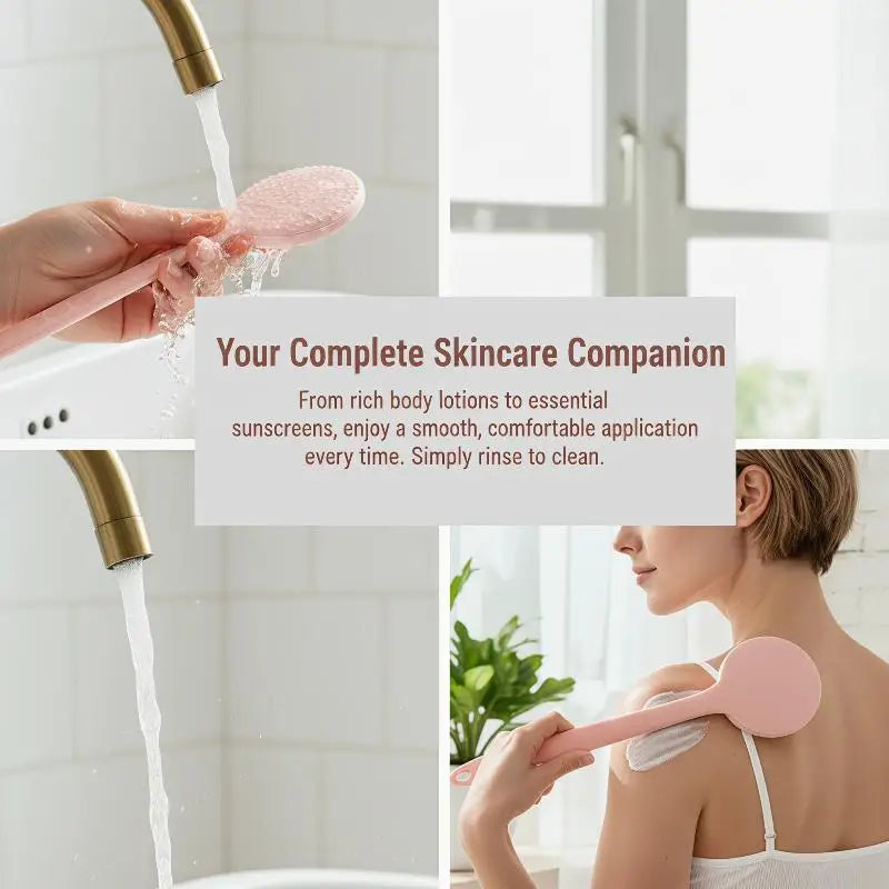 Multi-Function Lotion Sunscreen Ointment Applicator Long Handle Body Cleaner Shower Brush Free Sunscreen Back Applicator Peaceful Pleasures Health and Wellness