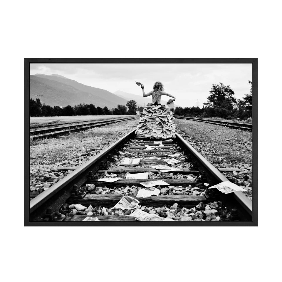 Llama in a Taxi NYC Times Square Canvas Wall Art | B&W Print