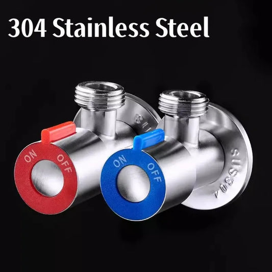 Stainless Steel 1/2" Triangle Stop Valve – Hot & Cold Water Plumbing Stop Valve Oasis Select red