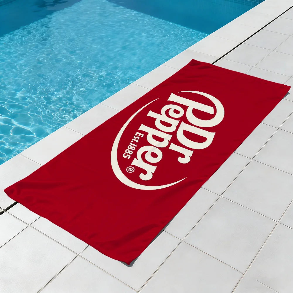 Dr Pepper Quick-Dry Beach Towel | Soft Microfiber Pool Towel Quick-Dry Beach Towel Peaceful Pleasures Health and Wellness
