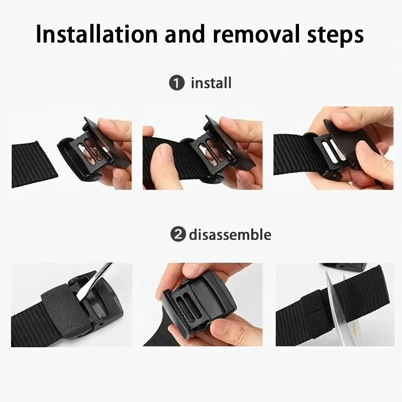 Canvas Nylon Tactical Belt Non-metallic Anti Allergy Ideal For Outdoor Training Security Check And Daily Pants Wearing Use Peaceful Pleasures Health and Wellness