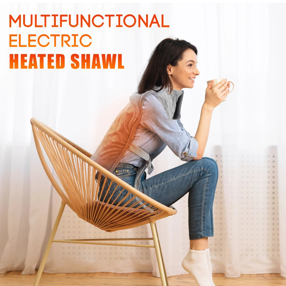 Electric Shoulder Neck Heating Pad Winter Back Warming Blanket 60*90cm Office Home 220/110V Hot Compress Shawl Washable Mat Peaceful Pleasures Health and Wellness