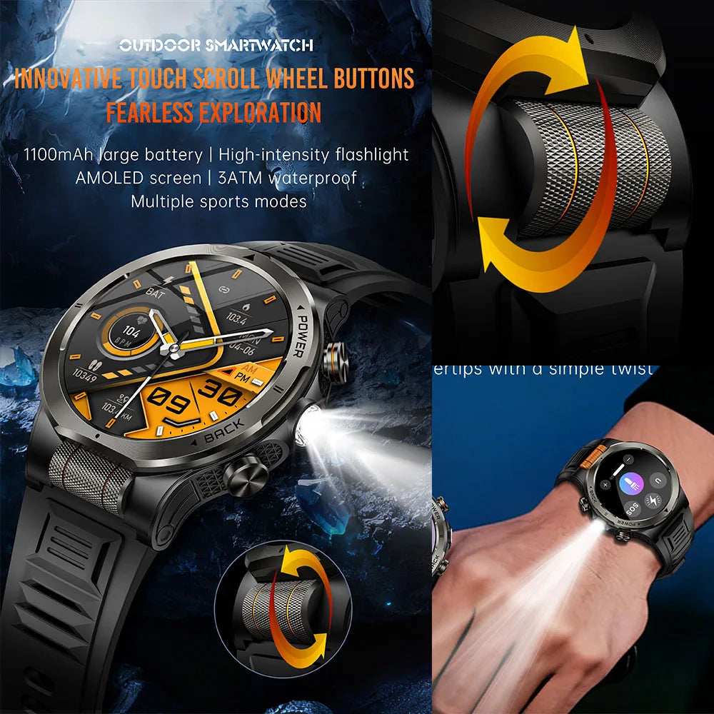 ZODVBOZ KT91 Smart Watch – AMOLED, 1100mAh, 3ATM Waterproof