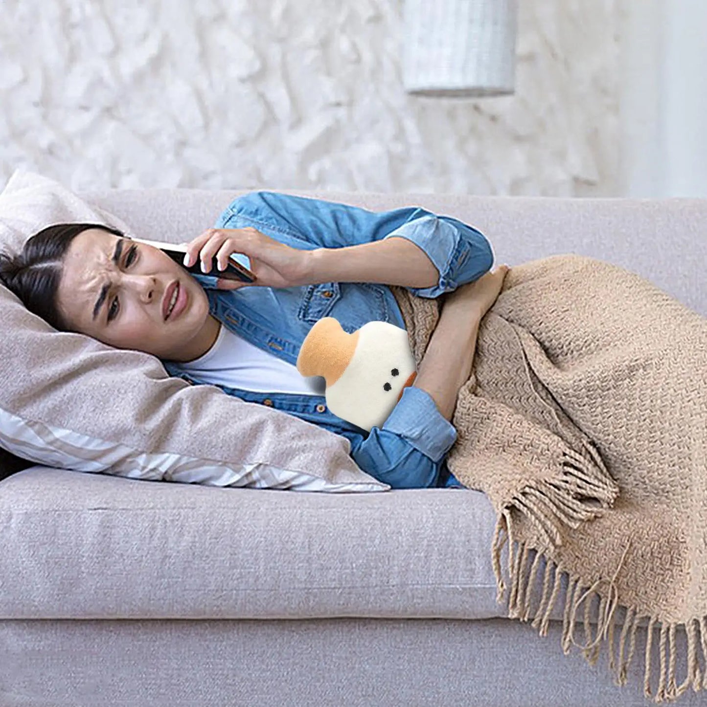 Cute Hot Water Bottle 1000ml with Cover | Body Warmer Bag
