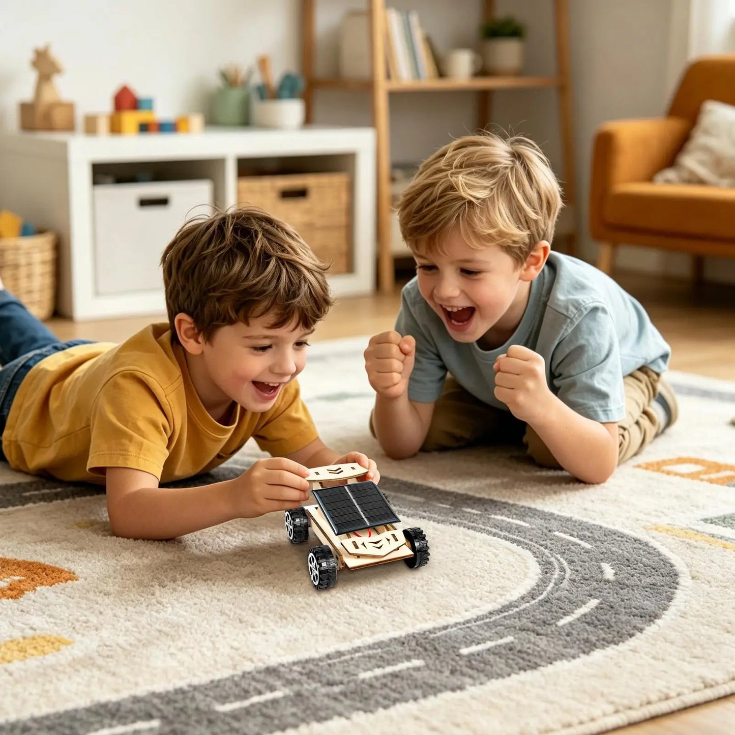 Solar Powered Wooden DIY Lunar Rover STEM Kit for Kids Ages 6–12
