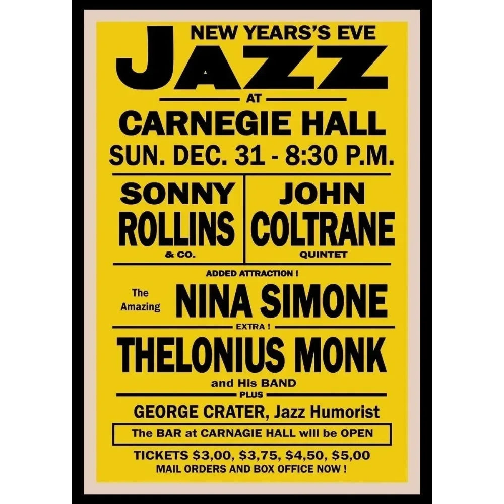Vintage Jazz Canvas Wall Art | Nina Simone & Coltrane Poster Canvas Wall Art Peaceful Pleasures Health and Wellness 6 30x40cm Unframed