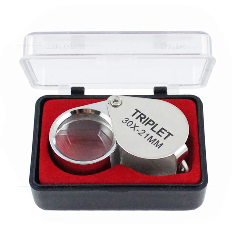 10x 20x 30x Jewelry Diamond Loupe Magnifier Tool Eye Magnifier Magnifying Glass Equipments Triplet Jewelers Eye Triplet Glass Peaceful Pleasures Health and Wellness