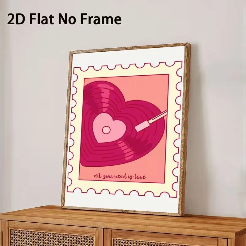 Modern Pink Soundwave Canvas Wall Art Print | Home Decor